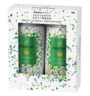 Bộ dầu gội xả Pantene Airy Soft Care Nhật Bản màu xanh lá