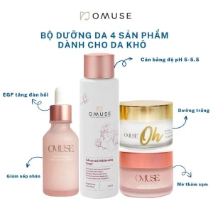 Bộ 4 dưỡng da toàn diện chống lão hóa và kiểm soát bã nhờn OMUSE dành cho da khô