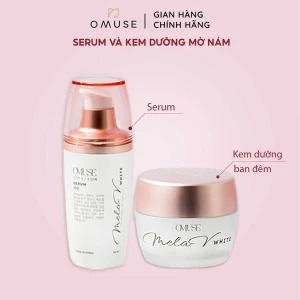 Bộ đôi sản phẩm dưỡng ẩm mờ nám và tiết kiệm OMUSE MelaV White (Serum Night Cream)