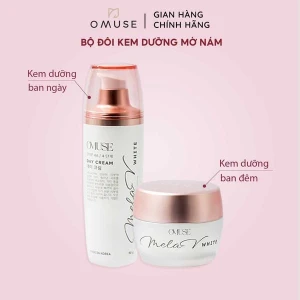 Bộ đôi sản phẩm dưỡng ẩm mờ nám và tiết kiệm OMUSE MelaV White