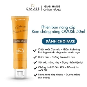 Kem chống nắng phổ rộng dưỡng sáng da kiềm dầu OMUSE Ultra Sunscreen SPF 50 PA 50ml