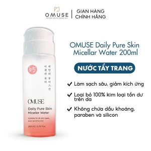 Nước tẩy trang làm sạch sâu dưỡng ẩm dịu nhẹ OMUSE Daily Pure Skin Micellar Water 200ml