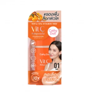 Kem Nền Sáng Da Mờ Thâm Cathy Doll Vit C Ampoule Foundation SPF50 PA 30g