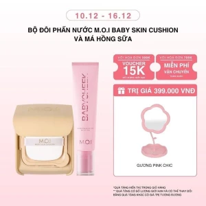 Bộ Đôi Phấn Nước M.O.I Baby Skin Cushion Và Má Hồng Sữa Baby Cheek