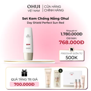 Set Kem Chống Nắng Ohui Day Shield Perfect Sun Red