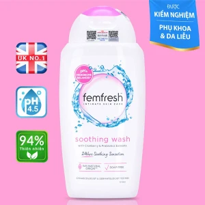 Dung dịch vệ sinh Femfresh màu hồng hỗ trợ điều trị bệnh phụ khoa Soothing Wash.