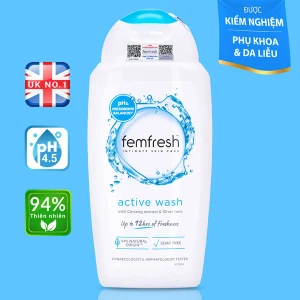 Dung dịch vệ sinh phụ nữ Femfresh Active Fresh xanh dương cho một ngày dài luôn năng động