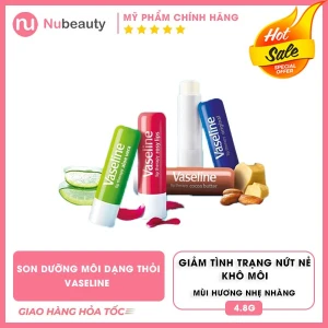 Son dưỡng môi dạng thỏi Vaseline mềm mịn, giảm nứt nẻ, đa dạng mùi hương