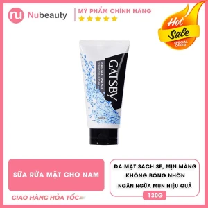 Sữa Rửa Mặt cho nam Gatsby Facial Wash Strong Clear Foam Sạch Dầu và Bụi Bẩn 130g