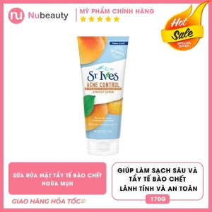 Sữa rửa mặt tẩy tế bào chết ngừa mụn ST.Ives Acne control chiết suất trái mơ 170g
