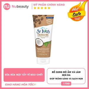 Sữa rửa mặt tẩy tế bào chết ST. Ives chiết suất Cà phê và dừa trắng sáng mềm mịn da 170g