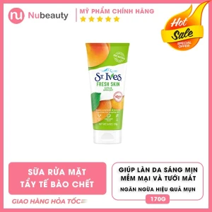 Sữa rửa mặt tẩy tế bào chết tươi mát St.Ives Hương Mơ 170g