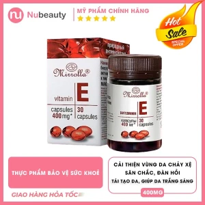 Vitamin E đỏ Mirrolla 400mg chính hãng của Nga hộp 30 viên