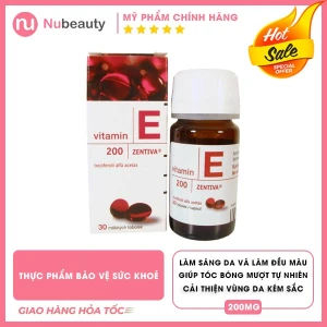 Vitamin e đỏ Zentiva 200mg chính hãng của Nga Hộp 30 viên