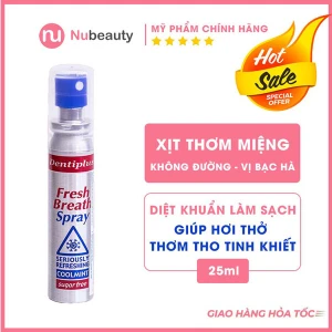Xịt thơm miệng Dentiplus Fresh Breath Spray KHÔNG ĐƯỜNG