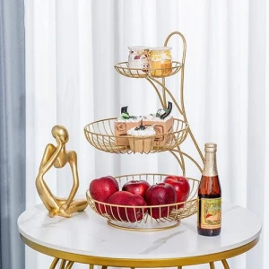 Khay đựng bánh kẹo hoa quả 3 tầng