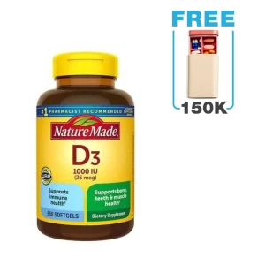 Viên uống Nature Made bổ sung Vitamin D3 1000IU 25mcg (650 viên)