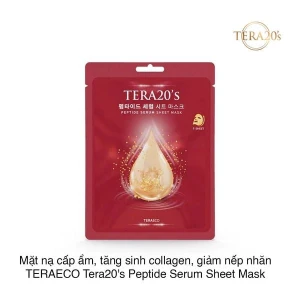 Mặt nạ cấp ẩm, tăng sinh collagen, giảm nếp nhăn TERAECO Tera20's Peptide Serum Sheet Mask (8 miếng)
