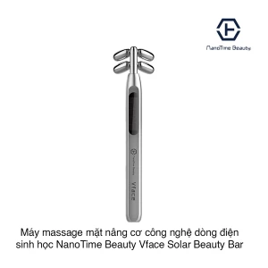Máy massage mặt nâng cơ công nghệ dòng điện sinh học vi điểm NanoTime Beauty Vface Solar Beauty Bar Silver F83