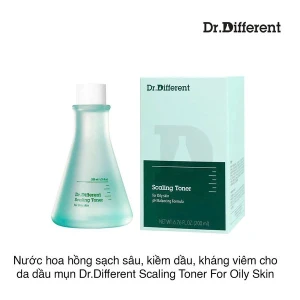Nước hoa hồng sạch sâu, kiềm dầu, kháng viêm cho da dầu mụn Dr.Different Scaling Toner For Oily Skin 200ml