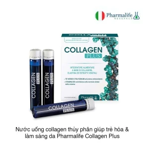 Nước uống collagen thủy phân giúp trẻ hóa & làm sáng da Pharmalife Collagen Plus (25ml x 10 ống)