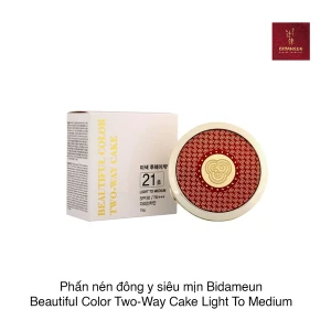 Phấn nén đông y siêu mịn Bidameun Beautiful Color Two-Way Cake Light To Medium SPF30 15g 21