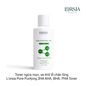 Toner ngừa mụn, se khít lỗ chân lông L'orsia Pore Purifying 3HA AHA, BHA, PHA Toner 200ml