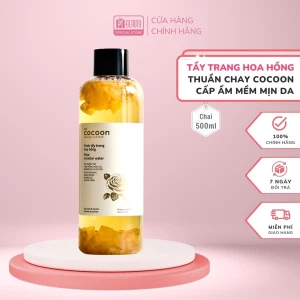 Tẩy trang hoa hồng thuần chay COCOON cấp ẩm mềm mịn da 310ml