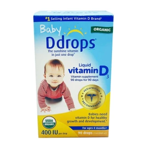 Bổ sung Vitamin D cho trẻ sơ sinh Baby Ddrops Vitamin D3 400IU 90 giọt