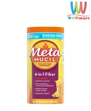 Bột cam bổ sung chất xơ Metamucil MultiHealth Fiber Sugar Free 130 liều lượng (754g)