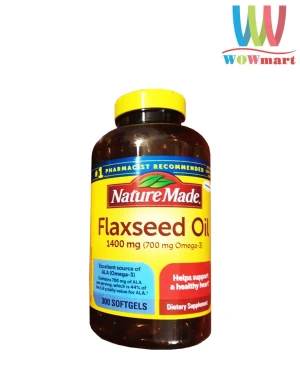Dầu hạt lanh bổ sung Omega Nature Made Flaxseed Oil 1400mg Omega 3-6-9 300 viên