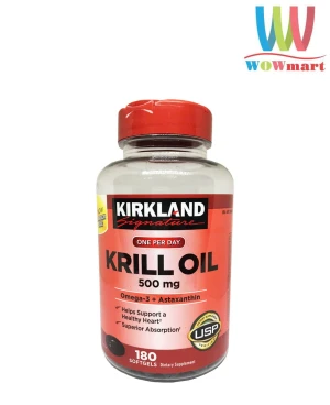 Dầu nhuyễn thể (dầu tôm) Kirkland Signature Krill Oil 500mg 180 viên