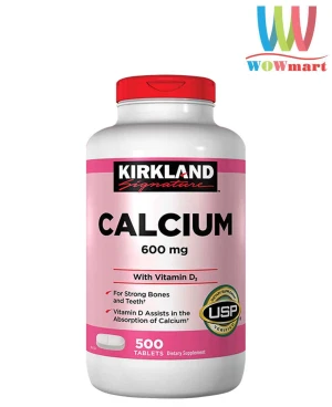 Giúp xương và răng chắc khỏe với Kirkland Signature Calcium 600mg + D3 500 viên - Wowmart VN | 100% hàng ngoại nhập