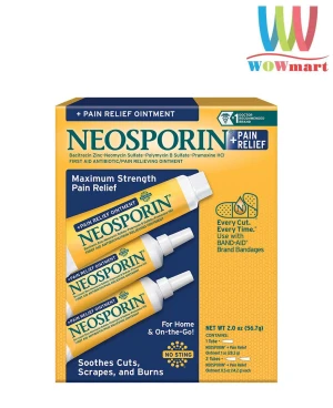 Kem mỡ kháng viêm, liền sẹo Neosporin Dual Action Ointment (Set 3)