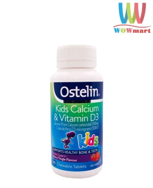 Kẹo bổ sung Canxi + D3 cho bé Ostelin Calcium & Vitamin D3 90 Chewable Tablets - Wowmart VN | 100% hàng ngoại nhập