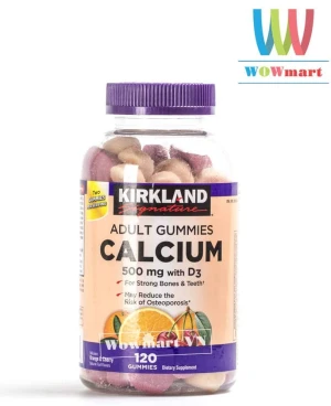 Kẹo bổ sung Canxi Kirkland Signature Calcium 500mg +D3 120 viên - Wowmart VN | 100% hàng ngoại nhập