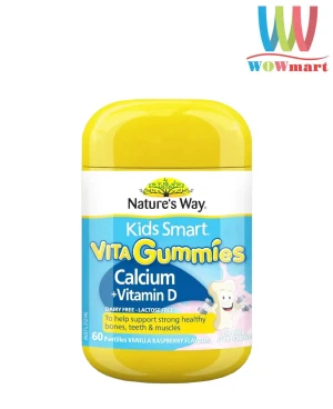 Kẹo bổ sung Canxi+Vitamin D Kids Smart Calcium+Vitamin D 60 Gummies - Wowmart VN | 100% hàng ngoại nhập