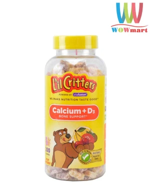 Kẹo dẻo dành cho trẻ em L’il Critter Calcium +D3 Gummy Bears 200 viên - Wowmart VN | 100% hàng ngoại nhập