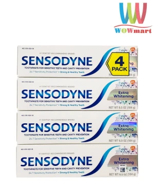 Lốc 4 kem đánh răng cho răng nhạy cảm Sensodyne Extra Whitening 184g x4