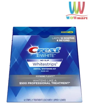 Miếng dán trắng răng Crest 3D White Whitestripes Supreme Flexfit 42 miếng