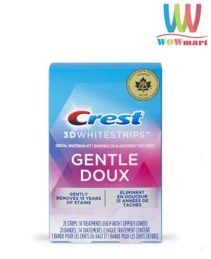 Miếng dán trắng răng Crest 3D Whitestripes Gentle Doux 28 miếng