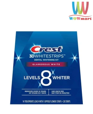 Miếng dán trắng răng Crest 3D Whitestripes Glamorous White 28 miếng