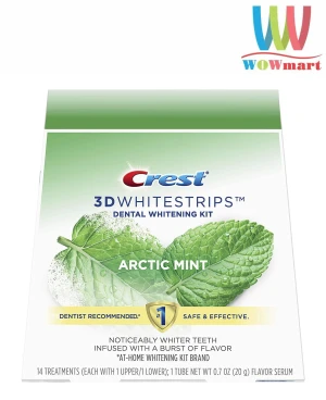 Miếng dán trắng răng Crest 3D Whitestrips Arctic Mint 28 miếng (14 cặp)+ 1 tuýp serum - Wowmart VN | 100% hàng ngoại nhập
