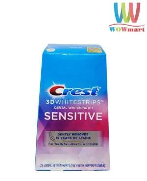 Miếng dán trắng răng Crest 3D Whitestrips Sensitive 28 miếng