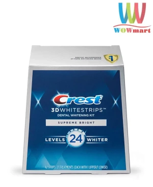 Miếng dán trắng răng Crest 3D Whitestrips Supreme Bright 42 miếng