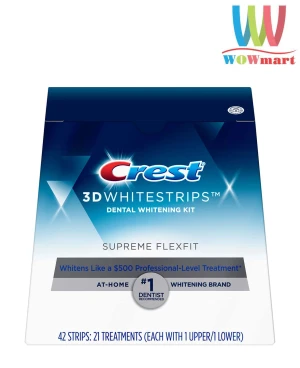Miếng dán trắng răng Crest 3D Whitestrips Supreme Flexfit 42 miếng