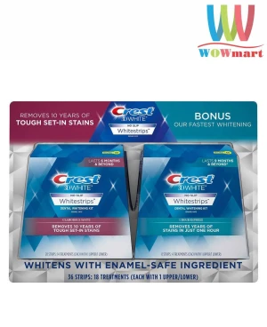 Set miếng dán trắng răng Crest 3D White Whitestrips Advanced and 1Hr Express 36 miếng