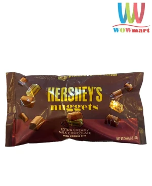 Socola sữa vụn Cookies Hershey’s Nuggets Extra Creamy Milk Chocolate With Cookie Bits 344g - Wowmart VN | 100% hàng ngoại nhập