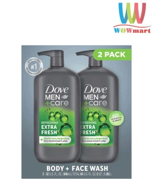 Sữa tắm cho nam Dove Men+Care Extra Fresh Body and Face Wash 946ml x2 - Wowmart VN | 100% hàng ngoại nhập