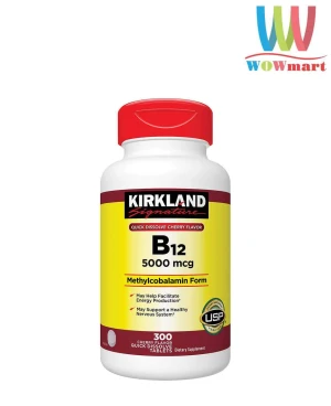 Tăng cường chức năng não Kirkland Signature Quick Dissolve B-12 5,000mcg 300 viên